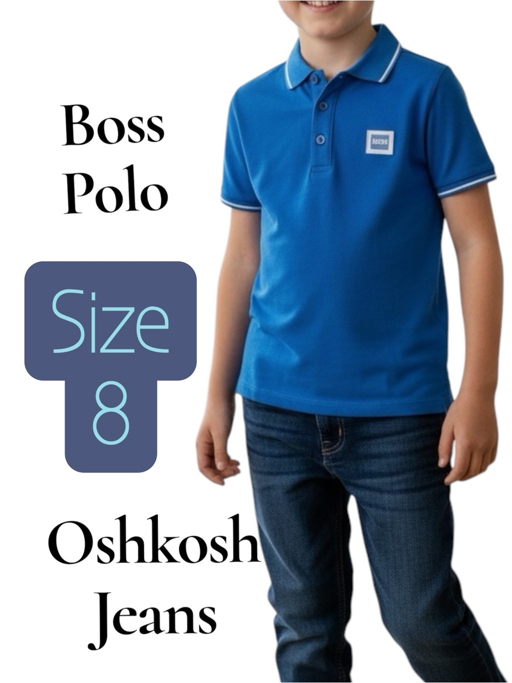 BOSS Polo Shirt Size 8 & Oshkosh Jeans Size 8